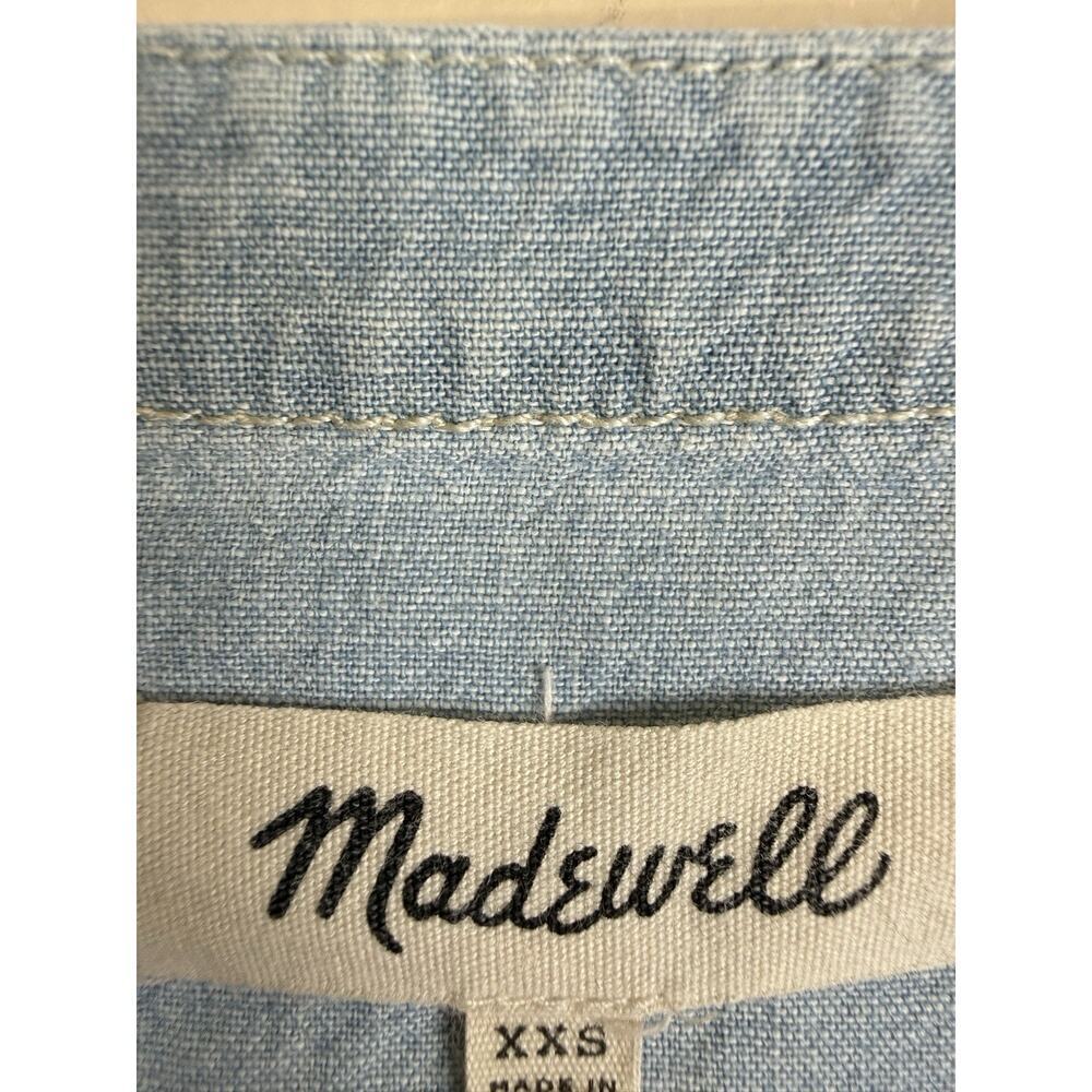 Madewell Women’s Chambray Lace-Up Shift Dress Blue XXS - Picture 5 of 9
